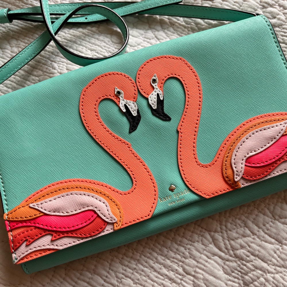 Kate Spade New York Leather Flamingo shoulder bag EUC - Picture 5 of 6
